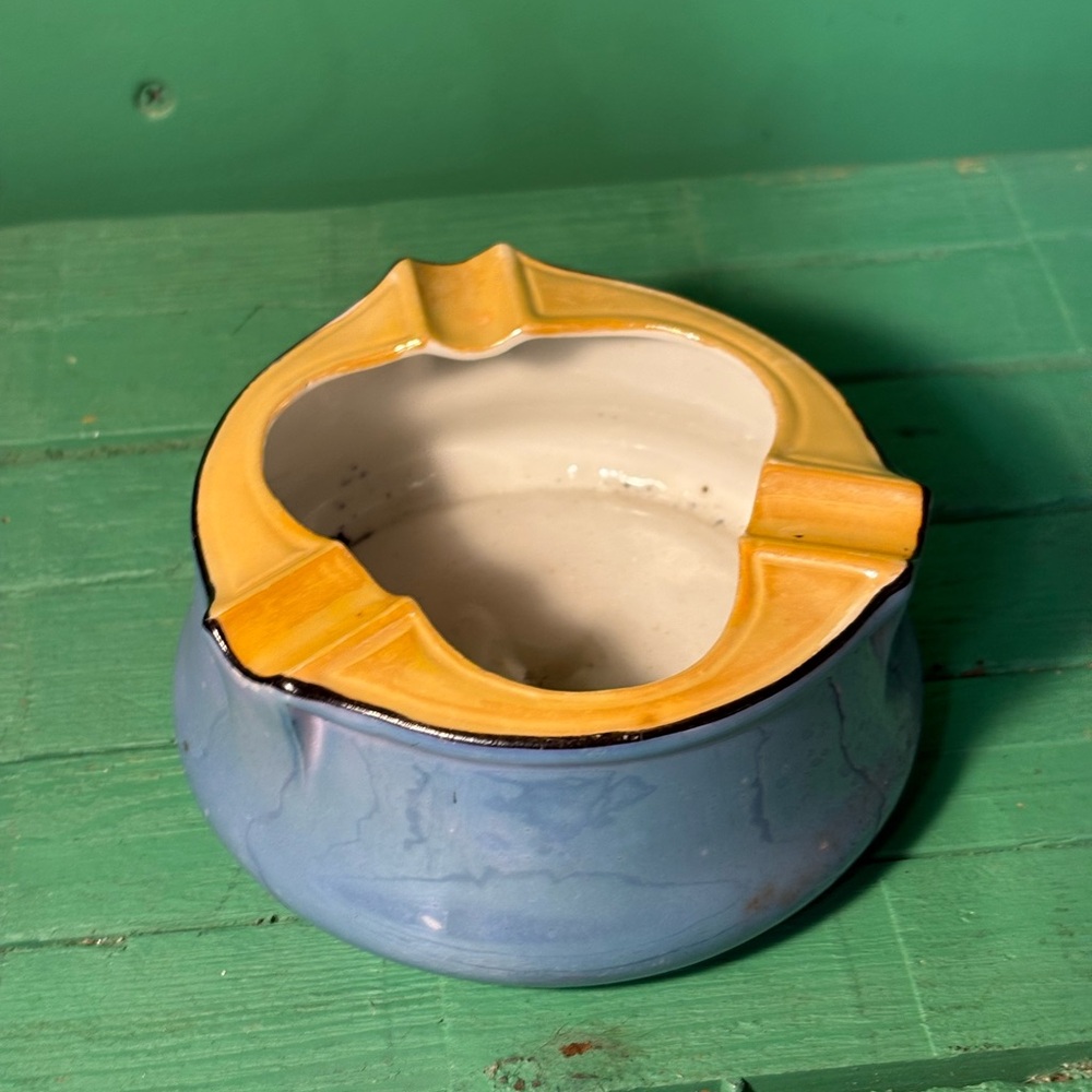 Artistic Blue and Yellow Ceramic Holder